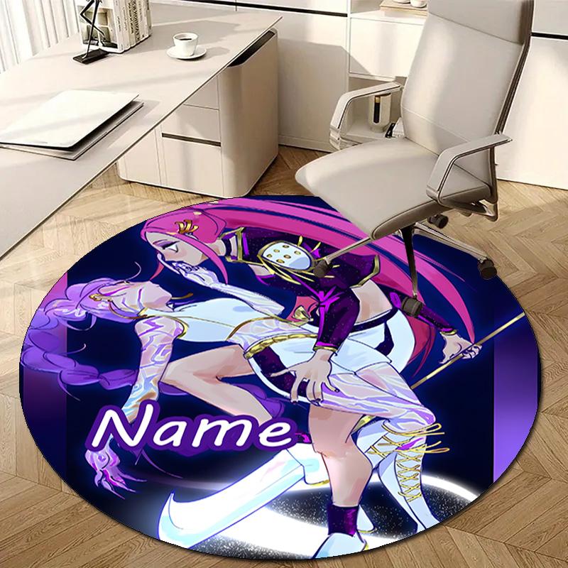 Personalized K-KPop Demon Hunters Round Chair Office Rug - Perfect for Mat, Office Chair & More - Ideal Gift for Birthdays and Holidays