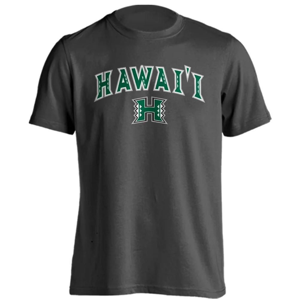 

2025 University of Hawaii Rainbow Warriors Classic Arch with Mascot T-Shirt Man Crew-neck Short-sleeved Top L