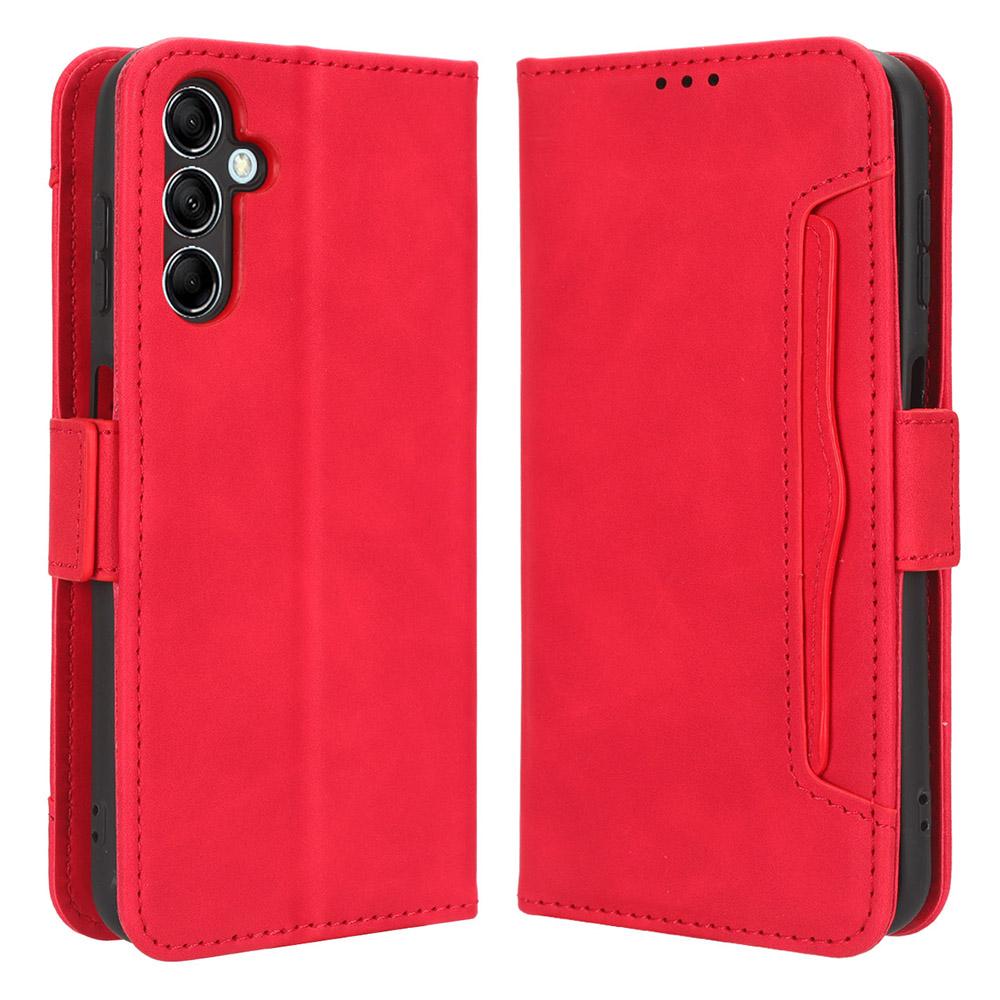 

For Samsung Galaxy F34 5G/M34 5G Multiple Card Slots Phone Leather Case Wallet Stand Phone Cover Red