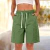 Women’s Summer Loose Fit Drawstring Waist Cargo Shorts with Pockets for Hiking Travel Casual Relaxed Wide Leg Design