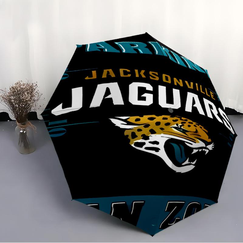 Printed Jacksonville Jaguars logo Folding Umbrella,Outdoor,Leisure,And Travel Umbrella,Durable Umbrella Fabric,Birthday And Holiday Gift