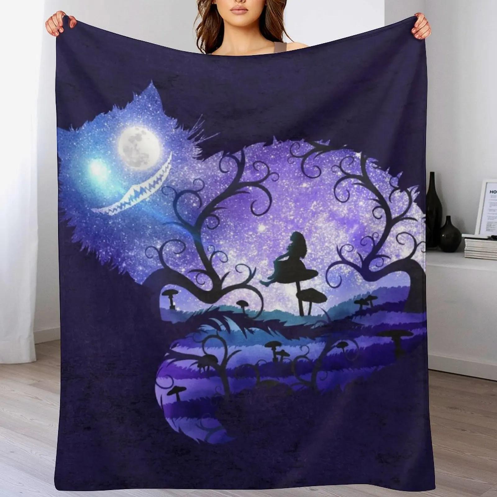 We are all mad here Throw Blanket Warm Plush Fuzzy Blanket for Living Room 102x76cm(40x30in)