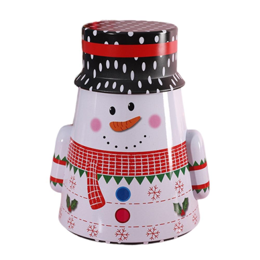 Practical Plastic Christmas Candy Jar Transparent Strong Snowman Ornament Storage Box Large Capacity Plastic Cookie Jars
