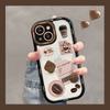 Applicable To Apple 14 Mobile Phone Case for Women IPhone 13pro Coffee Bean Three-dimensional Doll 15 Transparent Silicone Xr