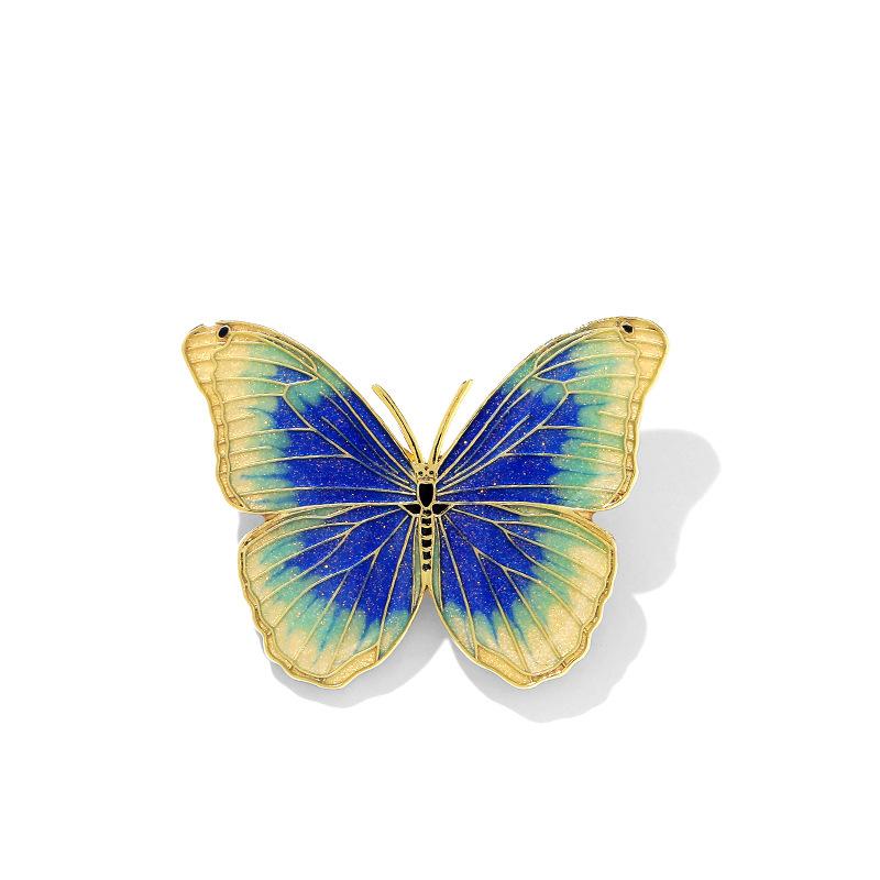 Butterfly Painting Oil Coat Brooch New High-End Women'S Design Sense Niche Luxury Unique Pin Suit Brooch