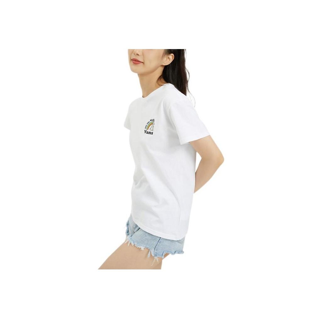 Vans Graphic Logo Breathable Training Sports Casual Short Sleeve T-Shirt Women Tops White VN0A7YH6WHT