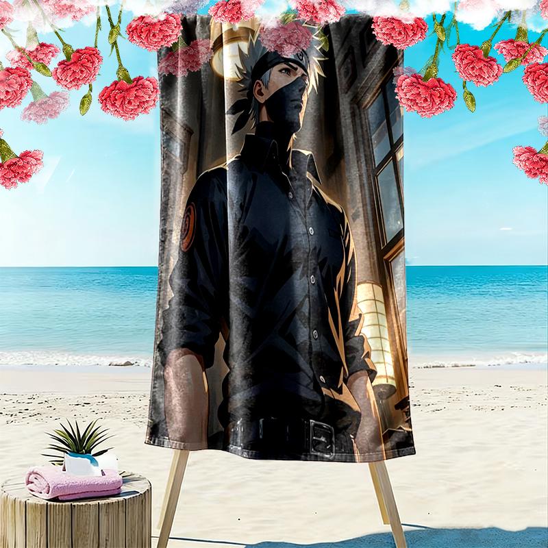 1pc Naruto Beach Towel Ideal Birthday Gift For Family, A Vibrant Beach Towel Suitable for Outdoor Activities