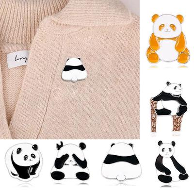 Zinc Zinc Alloy Clothes Pins Clothes Accessories Animal Brooch Personality Cartoon Panda Brooch  Men
