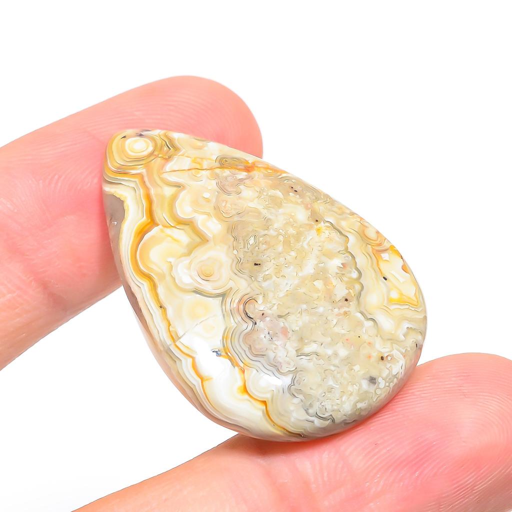 Laguna Lace Agate 2.6x3.9mm Natural Cabochon Fine Loose Gemstone 52.75Cts.