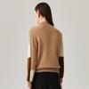Zhaojun Women's Thickened 100% Cashmere Color-block Knit Sweater