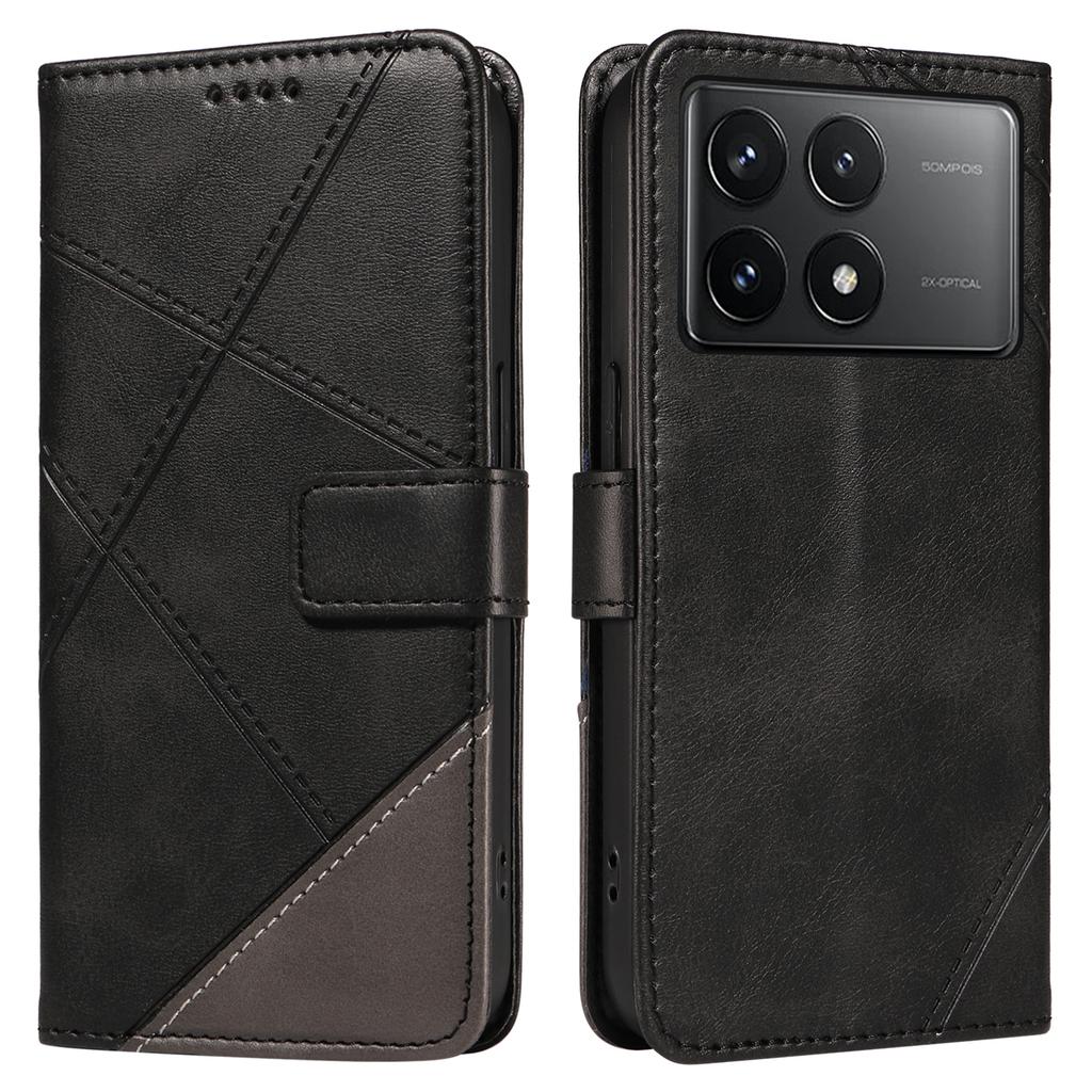 For Xiaomi Poco F6 Pro 5G/Redmi K70 5G/K70 Pro 5G Case Line Spliced PU Leather Phone Cover