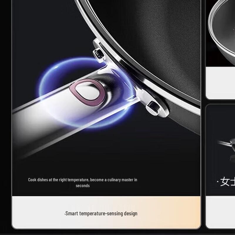 SANHO 0-Coating Non-Stick Wok with Smart Temperature Sensor