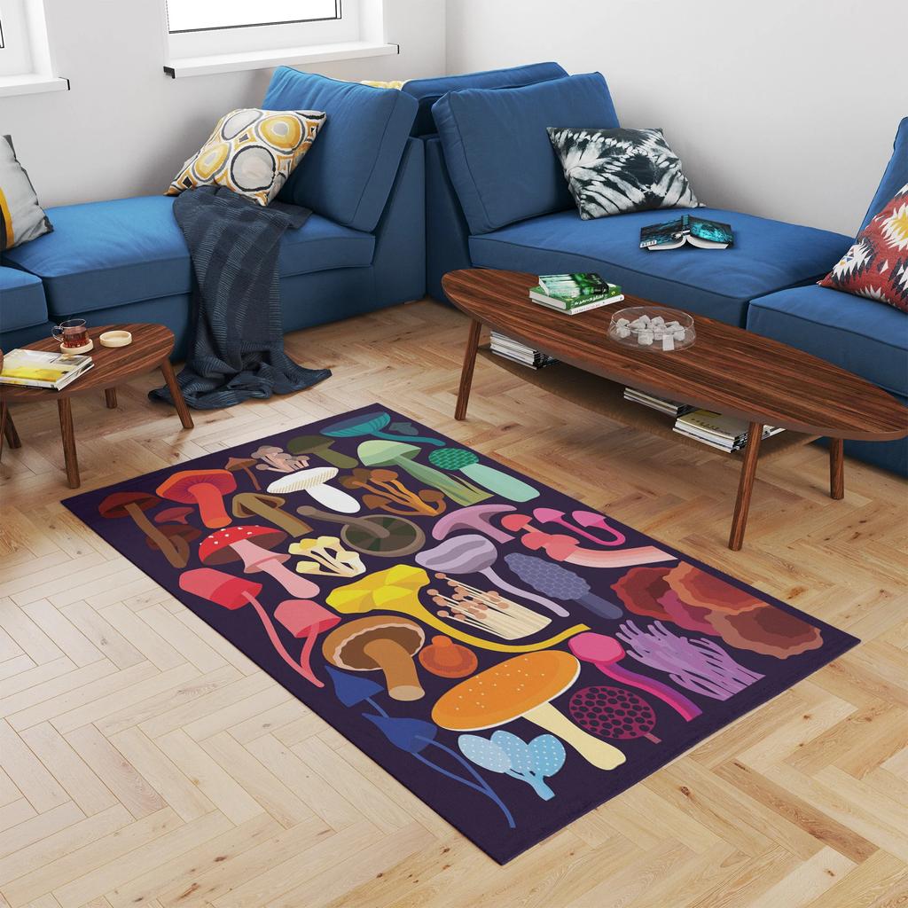 Colorful Mushroom Rug Colorful Hippy Carpet for Bedroom Bohemian Rug Rug For Bedroom Modern Balcony Corridor Decor Carpet