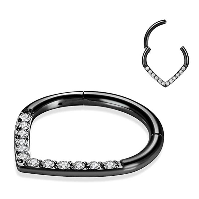 1 Stück G23 Titan Creolen CZ Herz Septum Helix Piercing Nasenringe Tragus Knorpel Klappsegment Ohrringe Durchbohrte Schmuckstück Geschenk