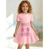 Cute Dress for Young Girls, Short Sleeved Round Neck Children's Party A-line Dress Suitable for Birthday Gifts