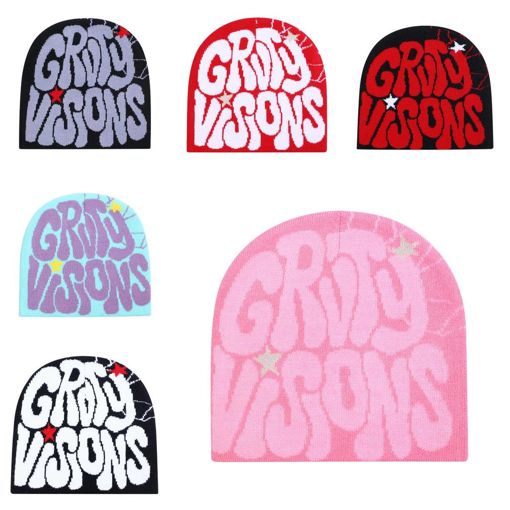 Knit Beanie Hat With Doublesided Pattern For Winter Warmth And Hiphop Style