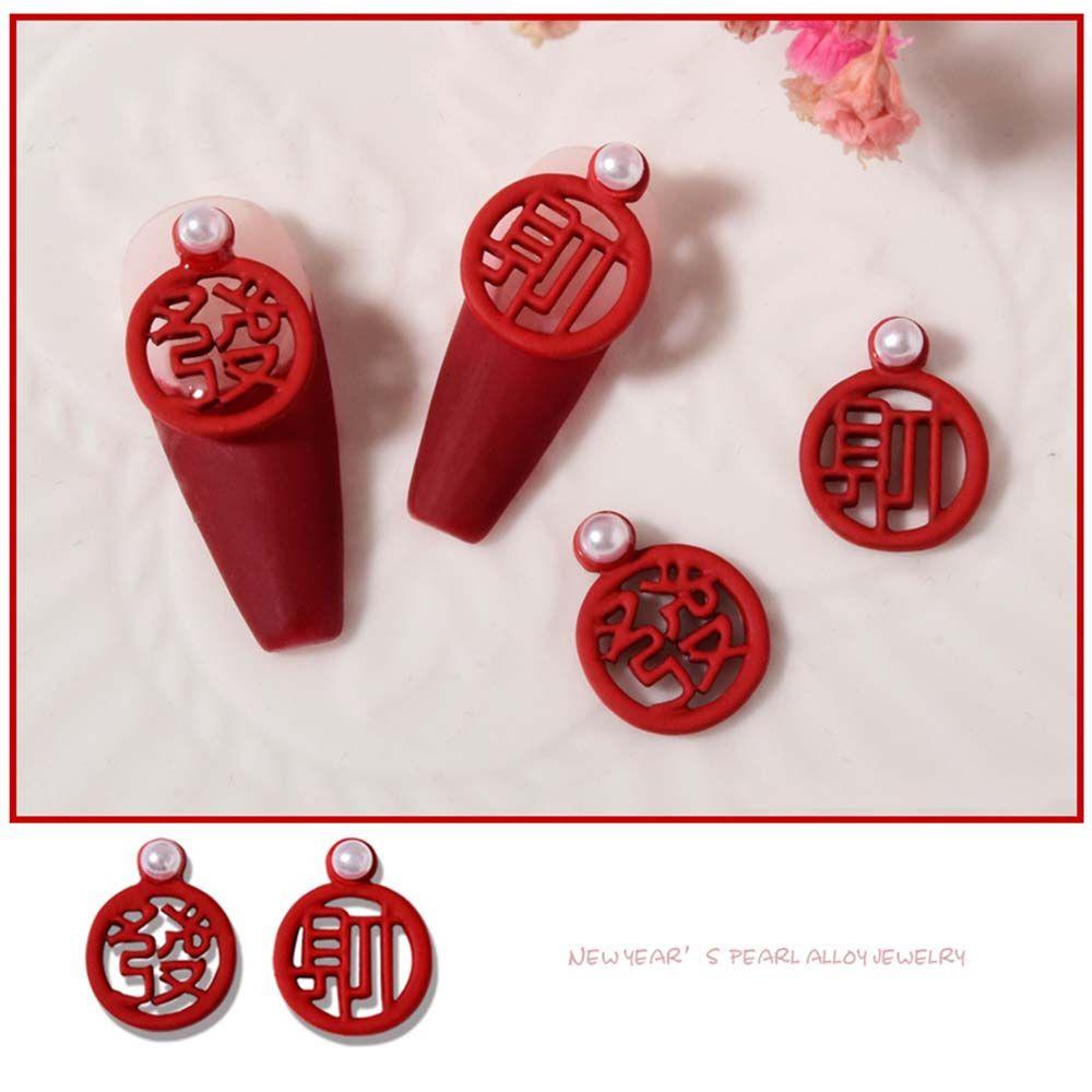Auspicious Fortune Nail Art Zinc Zinc Alloy Jewelry DIY Nail Decoration Pearl Ornaments New Year Nail Art