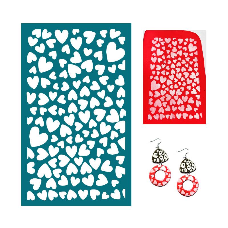 23 Styles Self-Adhesive Silk Screen Stencils for Polymer Clay Palm Leaves Reusable Mesh Transfer Printing Earring Jewelry Making