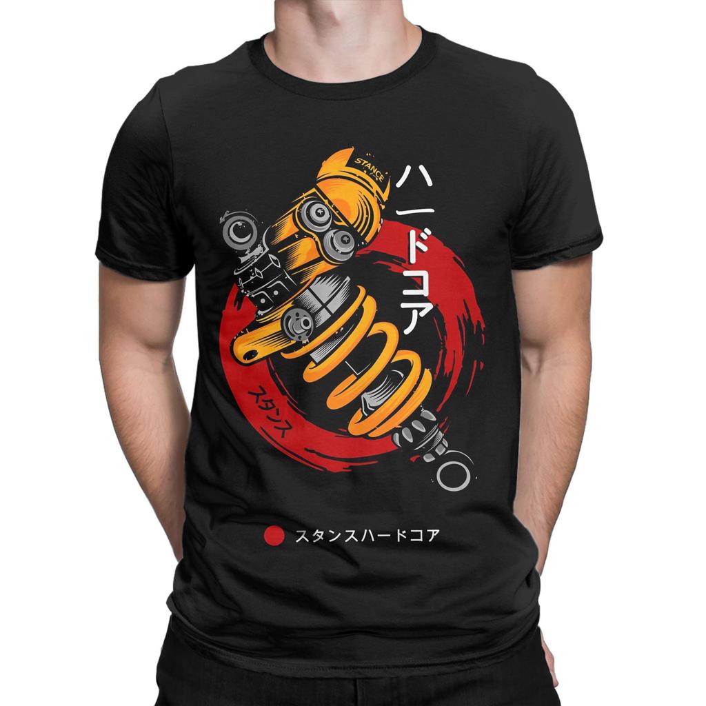 Vintage Ohlins Motorcycle 4 TShirt for Men Round Neck Cotton T Shirts Short Sleeve Tees 4XL 5XL Tops