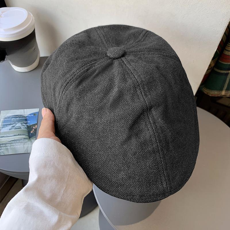 Street Retro Hot Girl Forward Hat Girl British Beret Cotton Linen Fashion Painter Newspaper Boy Baseball Cap