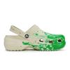 Crocs Classic Platform Clog 811 Manufacturing Spreading Scene Fluid Ink Splash Hole Shoes Women's Bone White Green