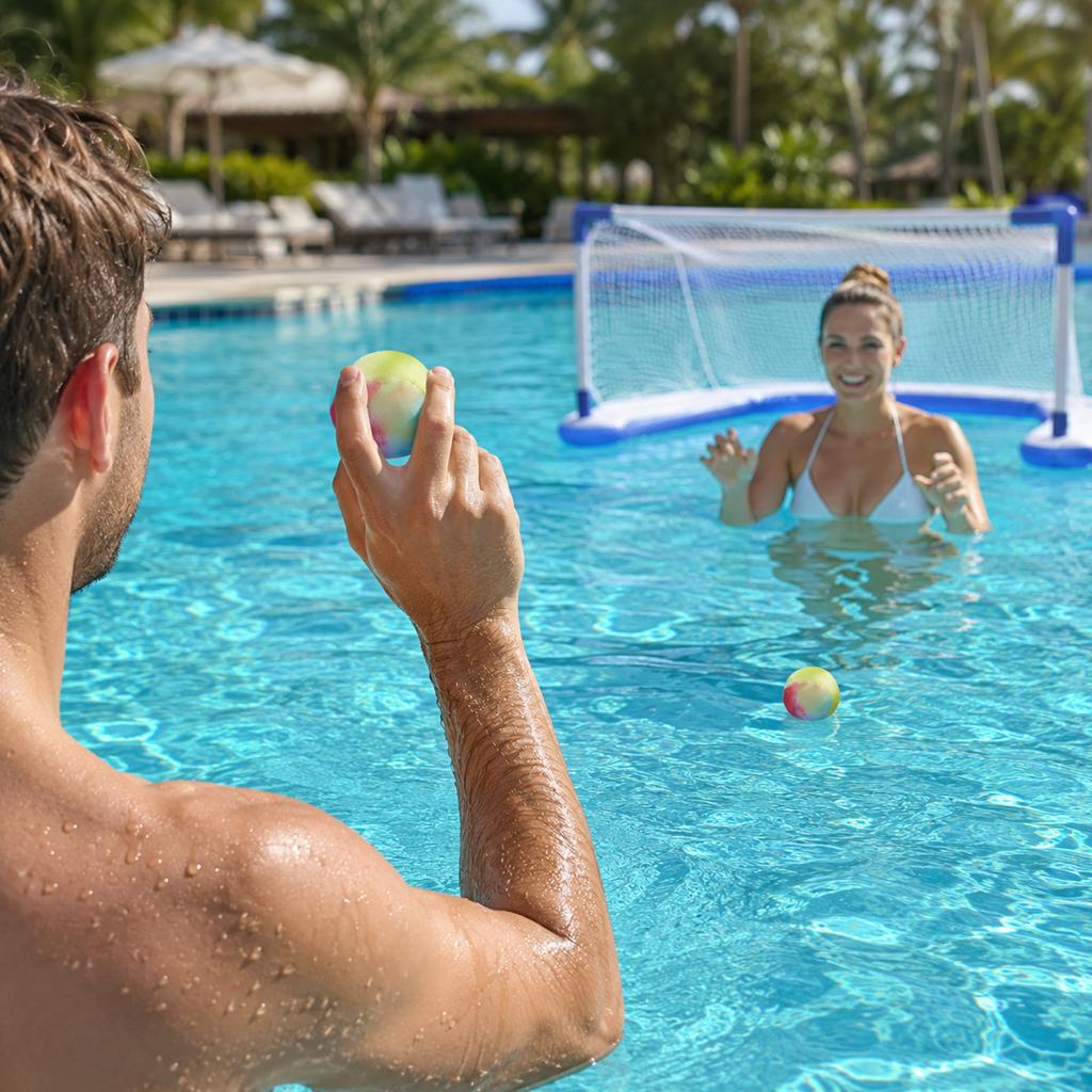 Water Bouncing Ball 5 5cm Diameter Elastic Fabric Surface Lightweight Floating Design for Outdoor Pool Lake Beach Play