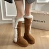 Women's Soft Elastic High Thick Sole Winter Fur One Warm Cold Padded Snow Boots Non-slip Wear Casual Sports Cotton Boots