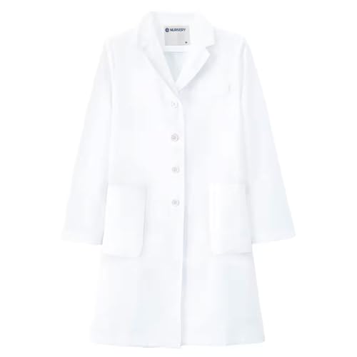 Nursery Doctor s Coat, White Coat, Doctor s Examination Coat, Lab Coat, Smooth, Wrinkle-Resistant, Women s, Size L, White, 8049301A