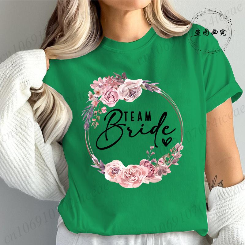 Bachelorette Party Print Bridal TShirt Short Sleeve Tshirt Casual Bridesmaid Tops Womens Clothing Fashion Casual TShirt T02