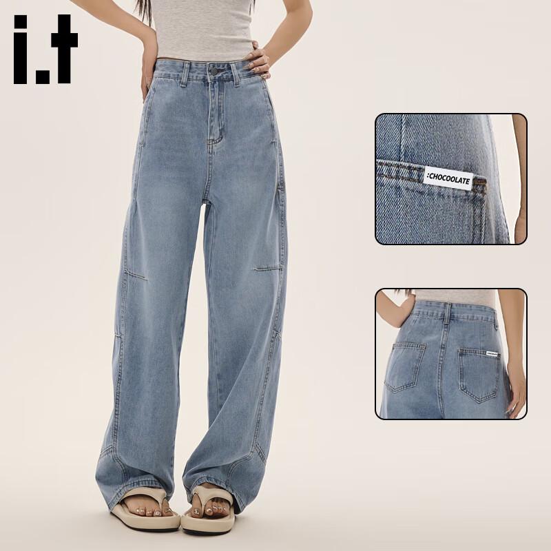 

CHOCOOLATEit Женские свободные джинсы прямого кроя с широкими штанинами M