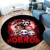 Chibi Chucky Freddy Krueger Round Area Rug,Carpet Rug for Living Room Bedroom Sofa Playroom Decor,Non-slip Floor Mat