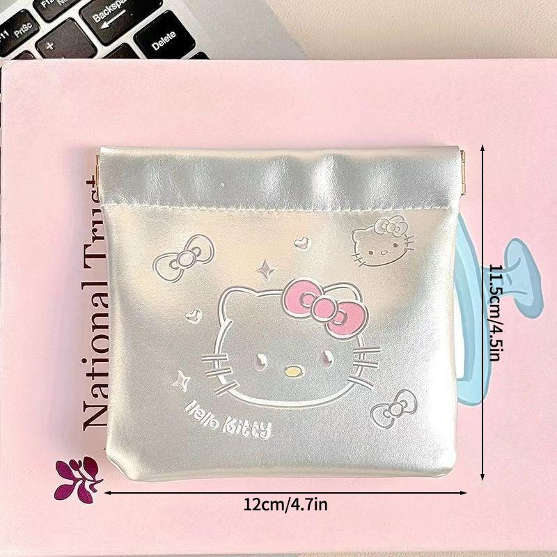 

Hello Kitty Data Cable Bags Mini Makeup Bag Storage Bags Cash Coin Purse Automatic Closure Storager Charging Cable Holder