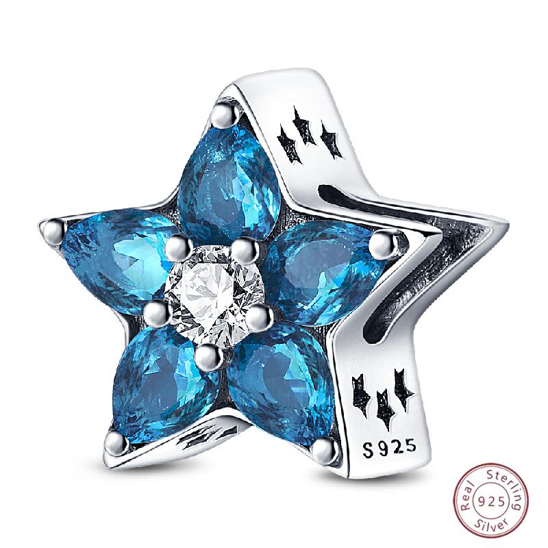 Copper Beaded Pendant Blue Zircon Ocean Penguin Crab Original 3Mm Bracelet Women Fine Jewelry