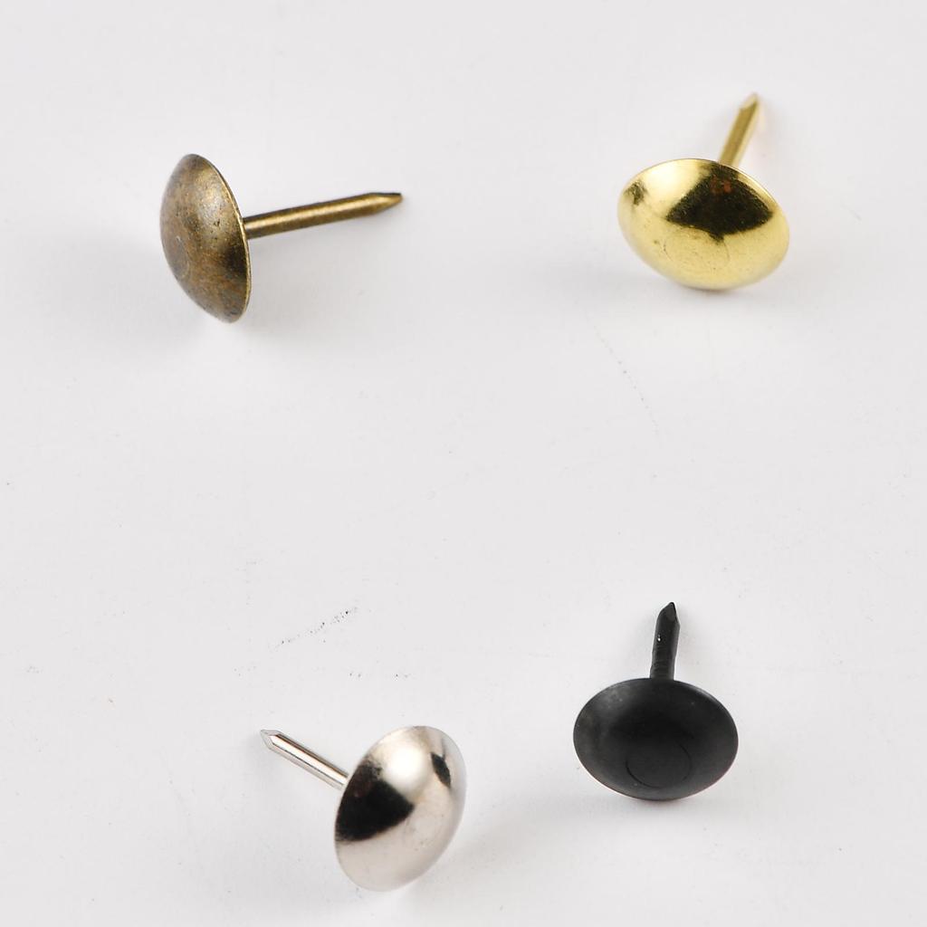 Chiodi da tappezzeria Bronzo Antico 11x16mm - Testa Larga Puntine Retro, Chiodi Rotondi Neri Decorativi per Porte