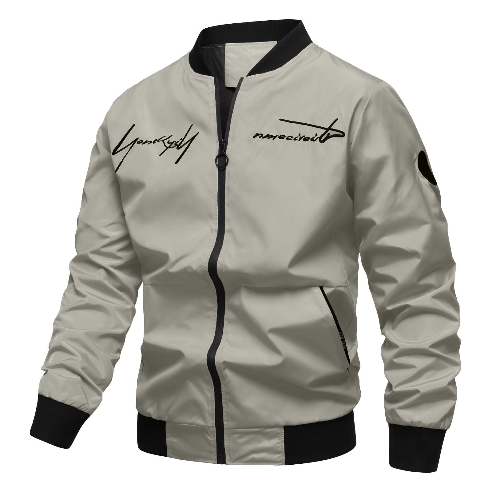 

Мужская весенняя бейсбольная куртка с воротником-стойкой, однотонная мужская повседневная куртка, свободные топы XL белый