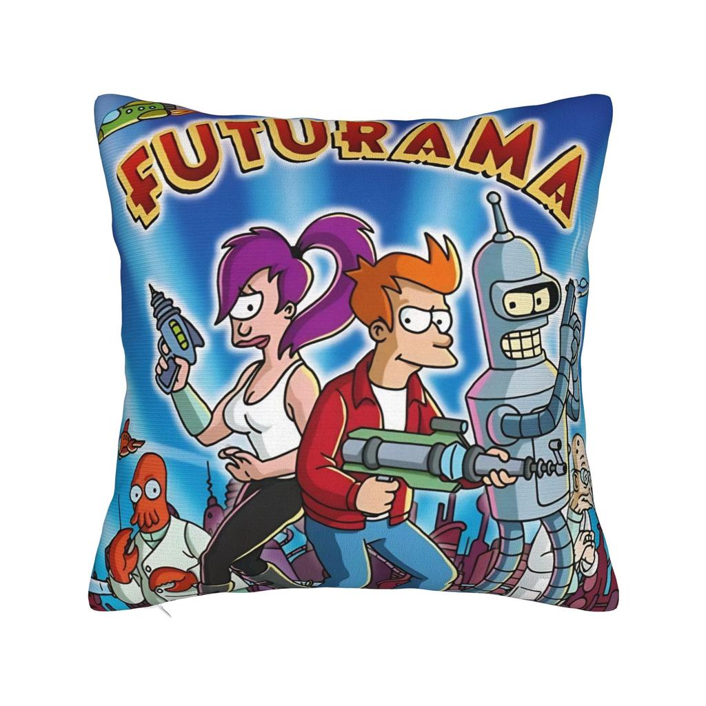 Futuramas Cartoon Comic Pillowcases Merch Soft Cushion Cover Gift  Pillow Case Cover Living Room Multiple Sizes