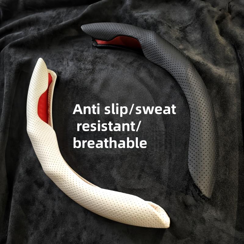 Ultratenký pot pohlcující PU kožený potah volantu - Protiskluzový, Celoroční použití, Ochrana proti potu, Stylový interiér, Hladká textura, Protiskluzový úchop