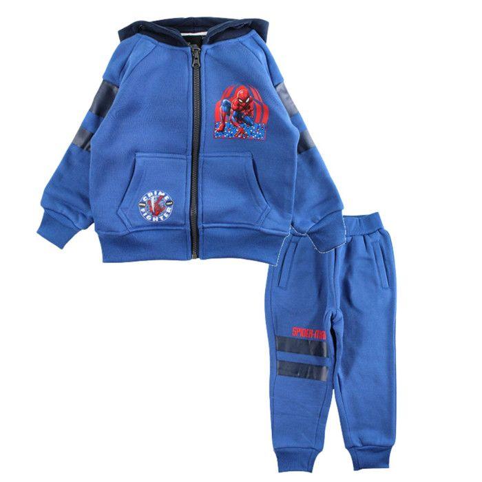 Jogging Spiderman Bleu Ciel Chaud - Survêtement Enfant Capuche Zippé (2-8 Ans) - - Bleu