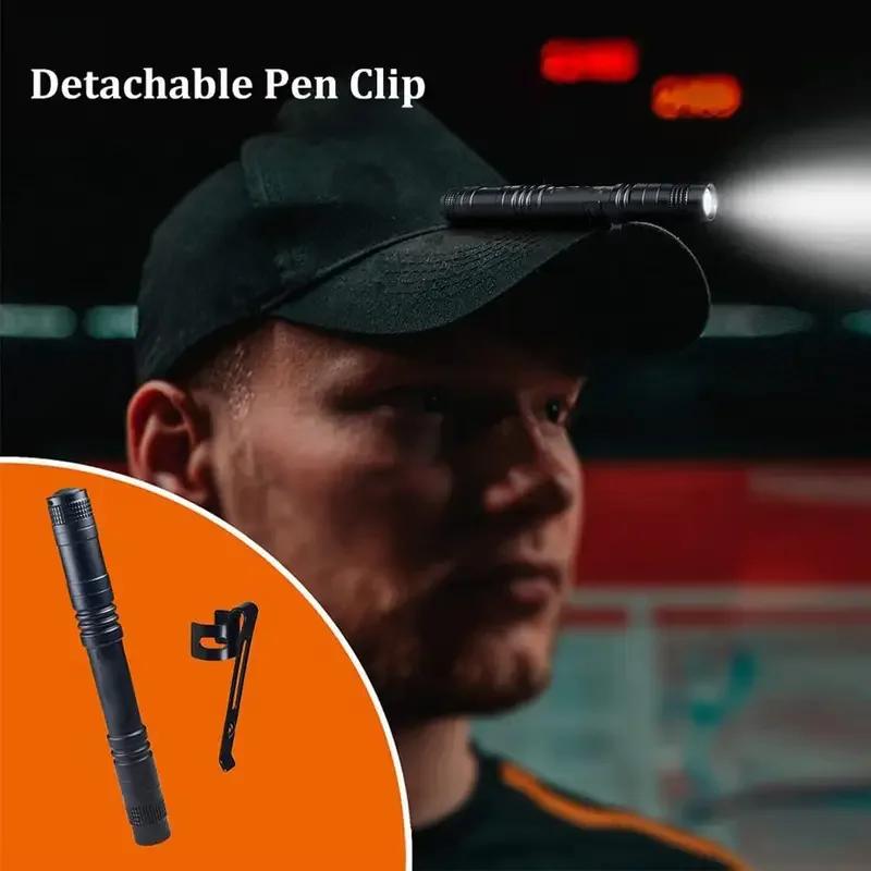 Mini Portable Flashlight Pocket Bright High Power Handheld Pen Light led Torch for Camping Fishing Outdoor Emergency Home Use