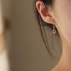 925 Sterling Silver Plated 14k Gold Simple Star Tassel Earrings Women Classic Fashion Wedding Party Jewelry Accessories