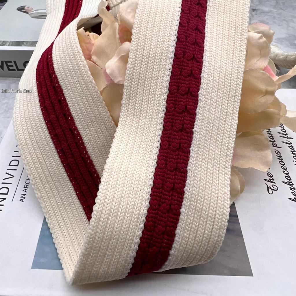 Soft, Elastic Knitted Tape with Widened Stripe for Clothing Accents and Decoration
