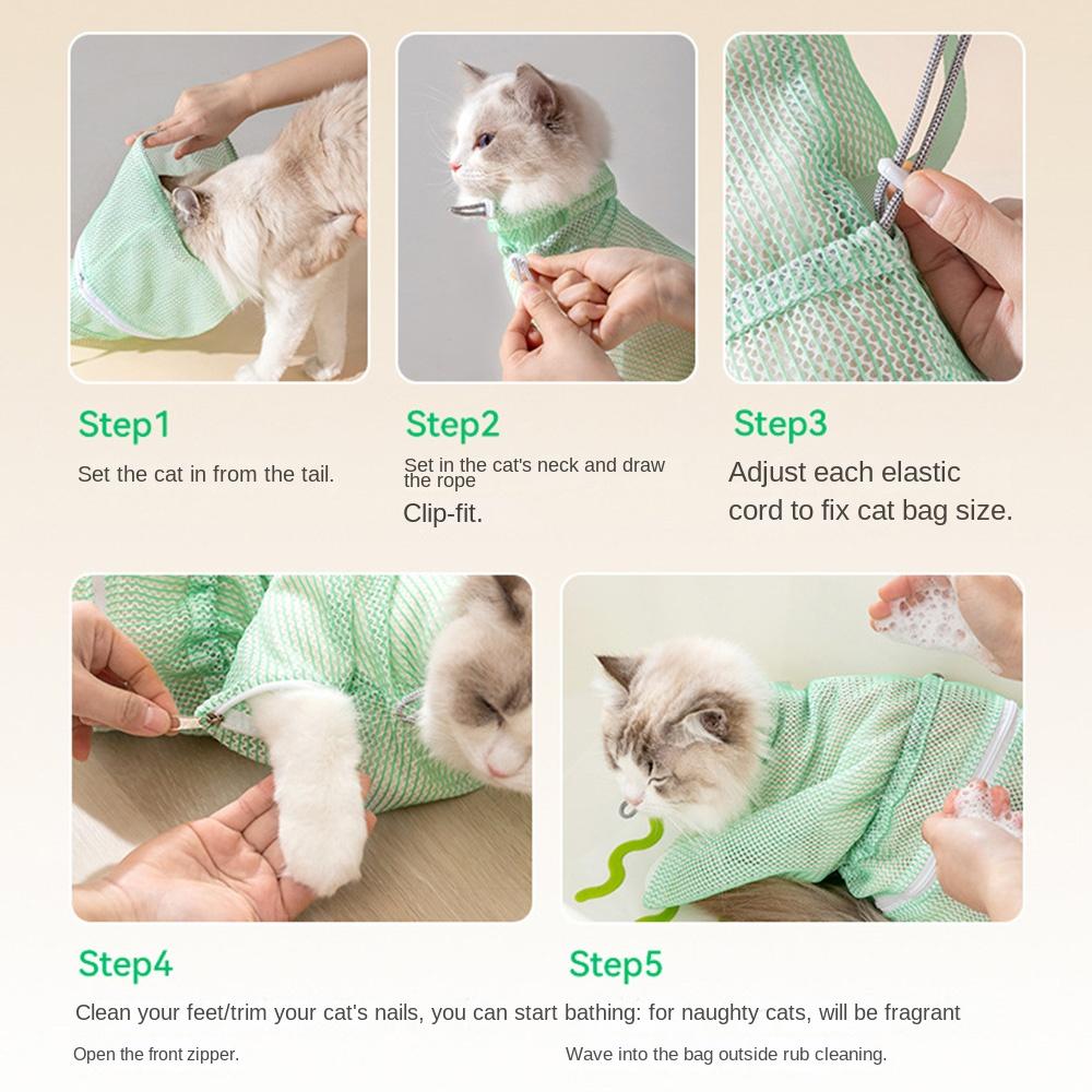 Restraint Mesh Pet Wash Bags Prevent Scratching Cats Bathing Net Pouch  Beauty