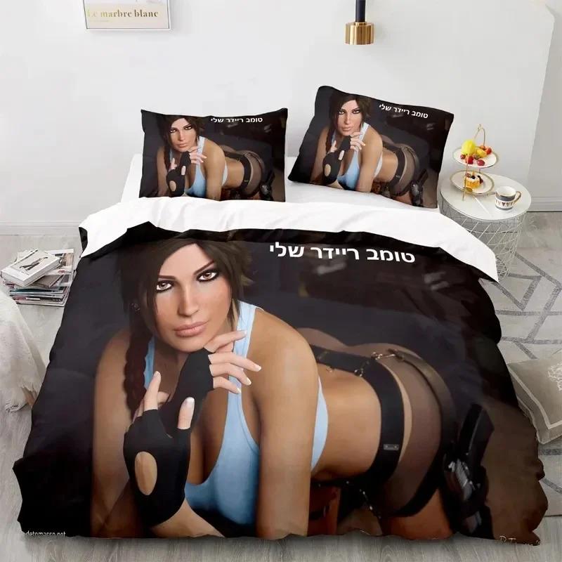 3D Print Game Tomb Raider Comfortable Duvet Quilt Cover Pillowcase Bedding Set Children Bedroom Decoration Home Textile