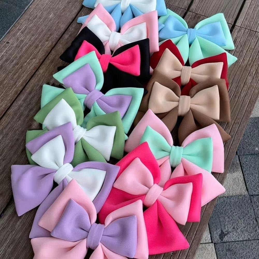 

Dual-color Bow Bowknot Helmet Accessories Nylon Car Body Decoration Girl білий/рожевий