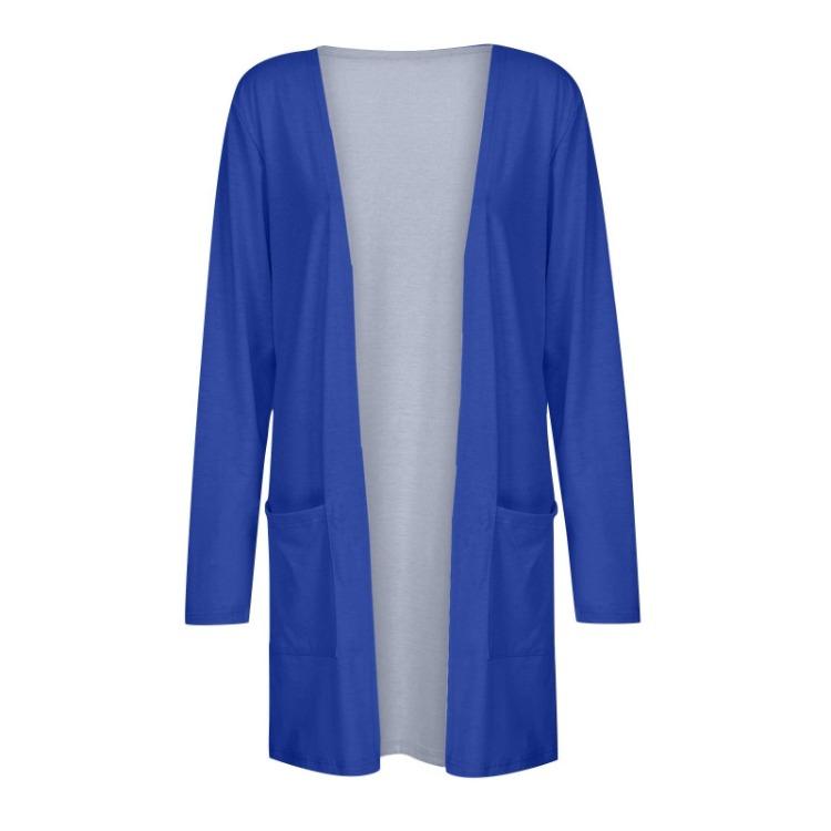 Lightweight Long Sleeve Women Cardigan Solid Color Top Jacket Long