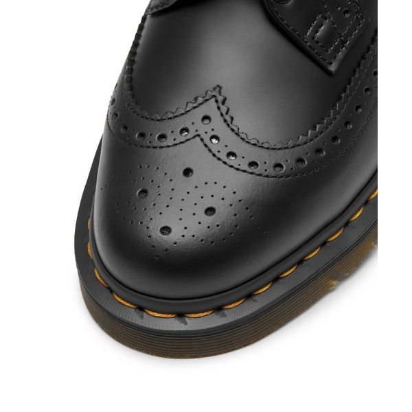 Dr. Martens 3989 Smooth Leather Brogue Siyah Sarı Dikiş Unisex Spor Ayakkabı 22210001