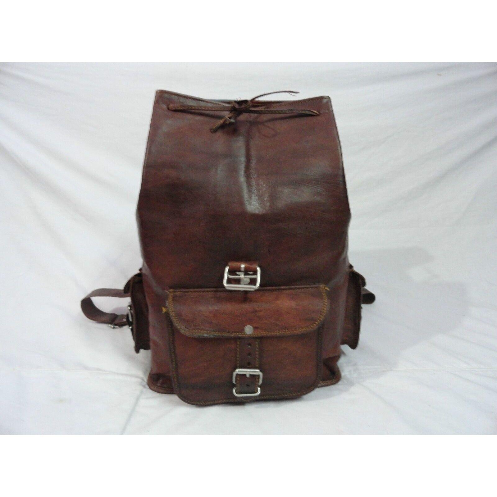 Новая мужская сумка-рюкзак из натуральной натуральной кожи с коричневой козой в стиле — фото 4