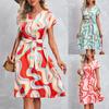 Summer Elegant Print Short-sleeved Dress