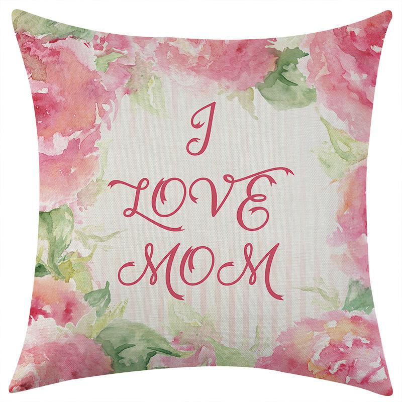 Neue Muttertagsserie Leinen Kissenbezug Auto Sofa Lendenkissen Kissen