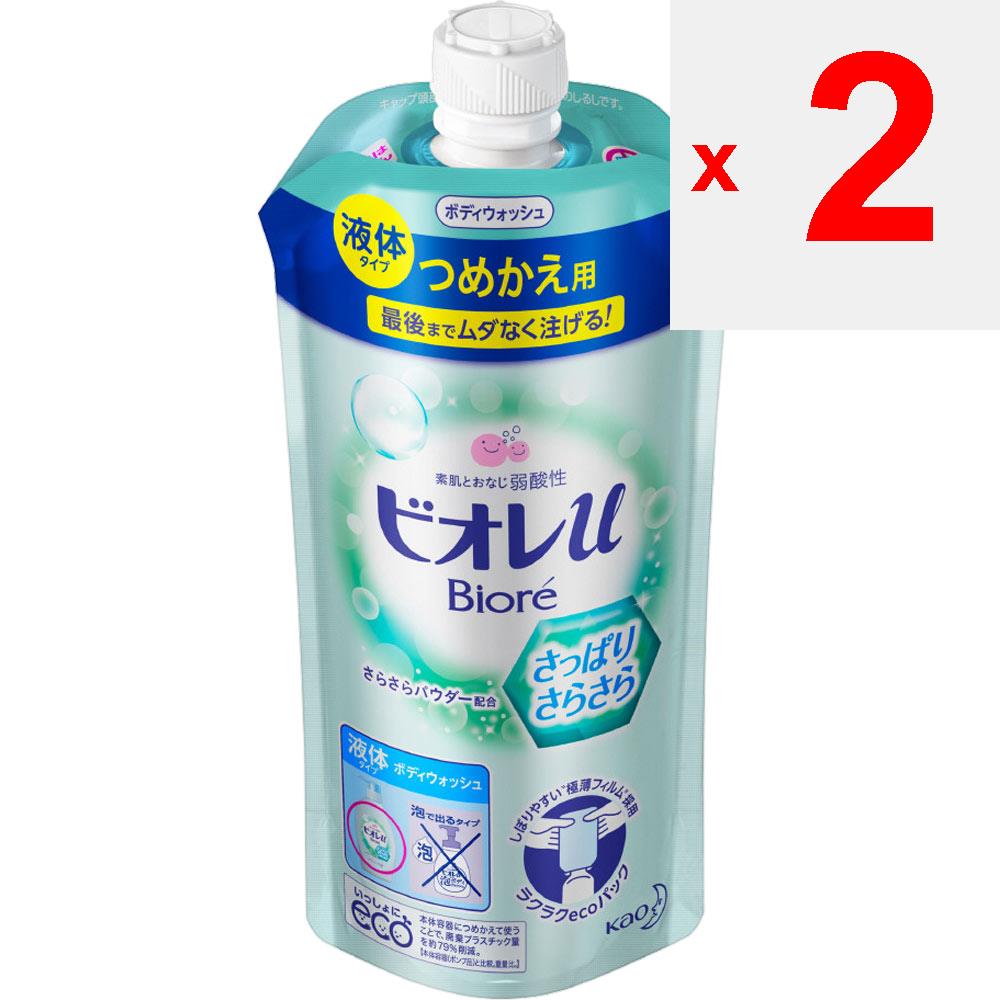 KAO Biore U Biore-u Sansara Sarasara Refill 340mL General Purpose (Biore II) Body Soap Apply an Appropriate Amount To a Damp Towel or Sponge, Lather a